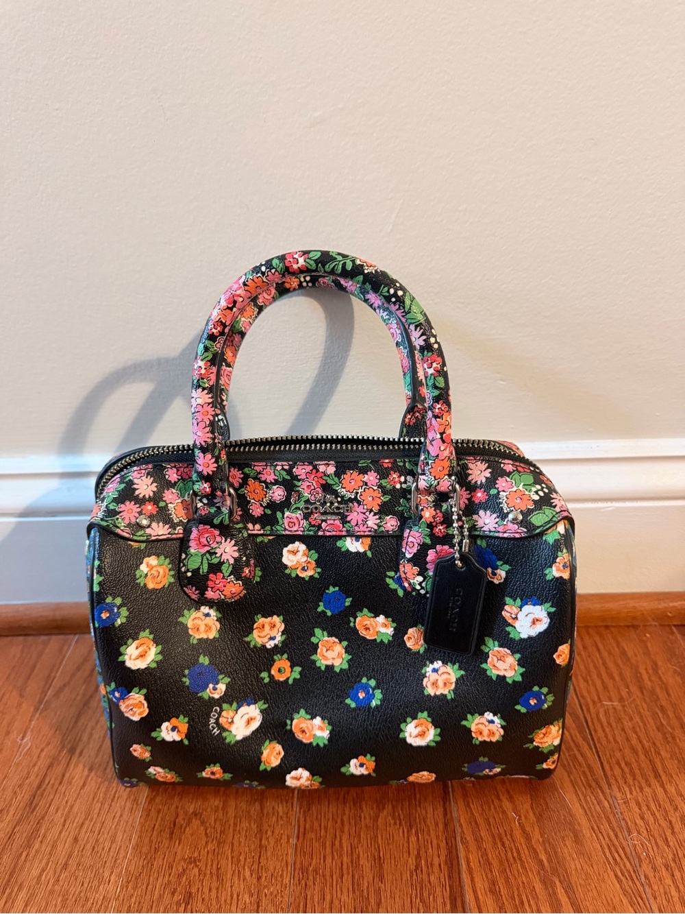 Coach Mini Bennett Satchel in Floral Mix Print Coated Canvas with COA